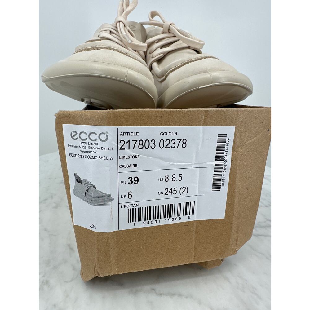 Ecco 2nd Cosmo Casual Shoe Sneaker Limestone Men’s 8 - 8.5 NEW - Picture 8 of 9